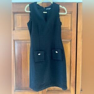 Karl Lagerfeld Black Tweed Mini Dress, Size 2